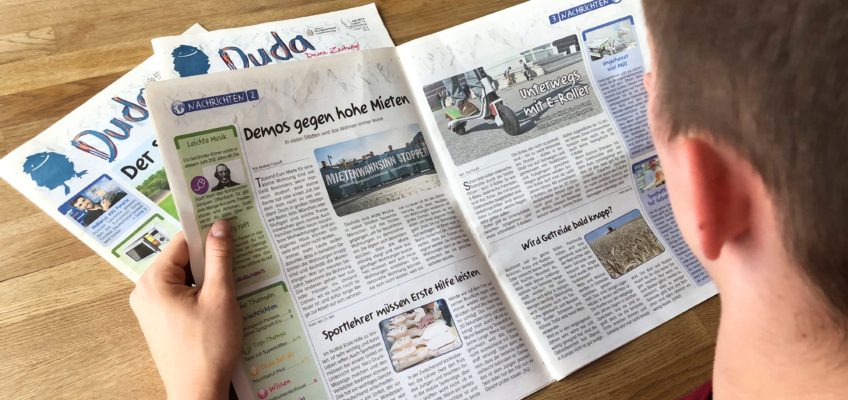 Die Duda Kinderzeitung erklärt verständlich und kindgerecht, was in der Welt passiert.